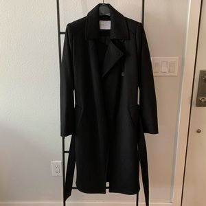 NWOT Everlane Long Wool Coat in Black